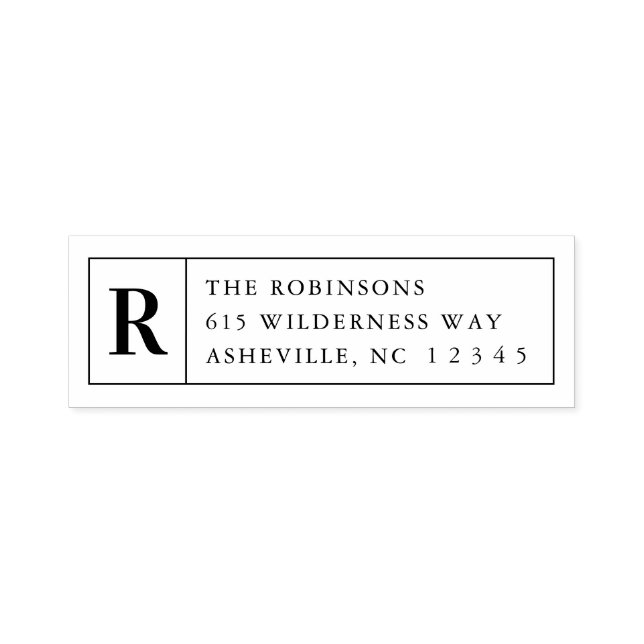 Classic Monogram Family Wedding Return Address Self-inking Stamp (Design)