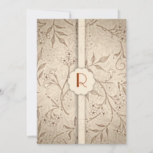 classic monogram floral luxury wedding invitations