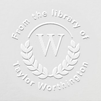 Classic Monogram "from The Library Of" Book Embosser by dulceevents at Zazzle