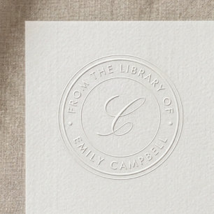 Classic Monogram from the Library of Bookplate Embosser