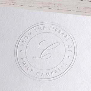 Classic Monogram from the Library of Bookplate Embosser