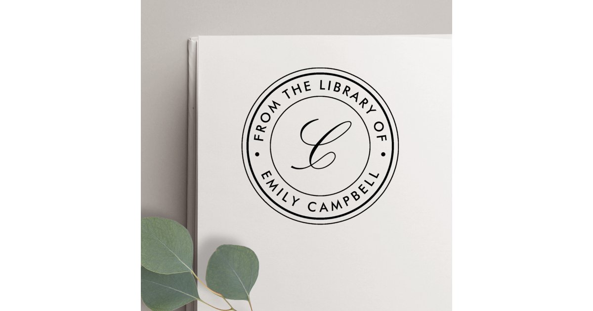 Classic Monogram from the Library of Bookplate Self-inking Stamp | Zazzle