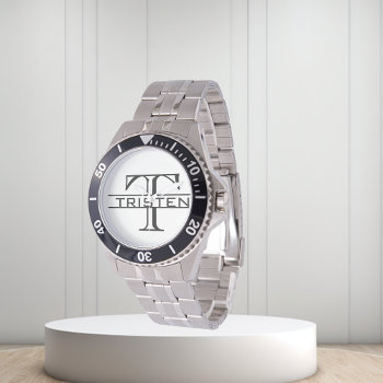 Classic Monogram Gift  Watch by ColorFlowCreations at Zazzle