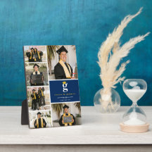 Classic Monogram Gold Blocks 6 Photo Graduation