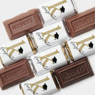 Classic Monogram Gold 'K' Modern Graduation Party Hershey's Miniatures