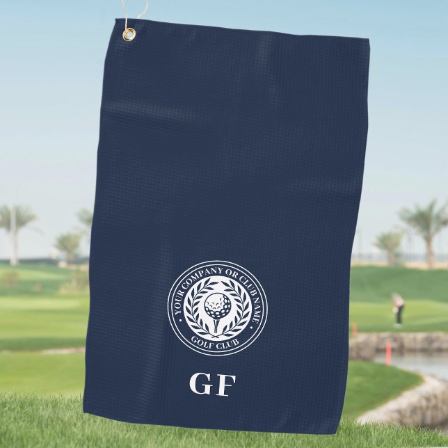 Classic Monogram Golf Towel Custom Name Navy  (Creator Uploaded)