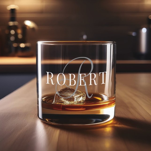 Classic Monogram Initial Name Whiskey Glass (Creator Uploaded)