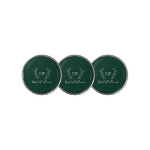 Classic monogram initial personalized dark green golf ball marker