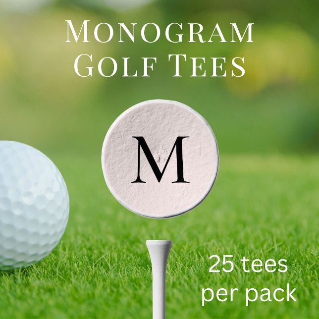 Classic Monogram Initial Pink Golf Tees (Creator Uploaded)