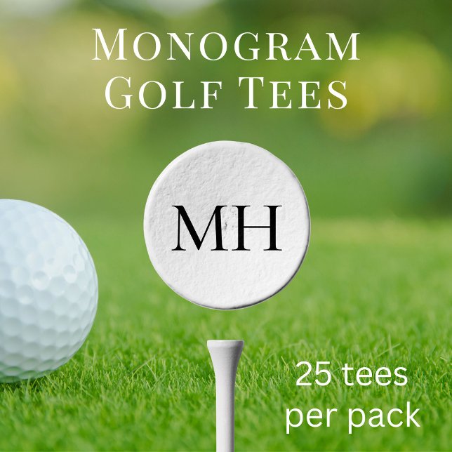 Classic Monogram Initials Golf Tees (Creator Uploaded)