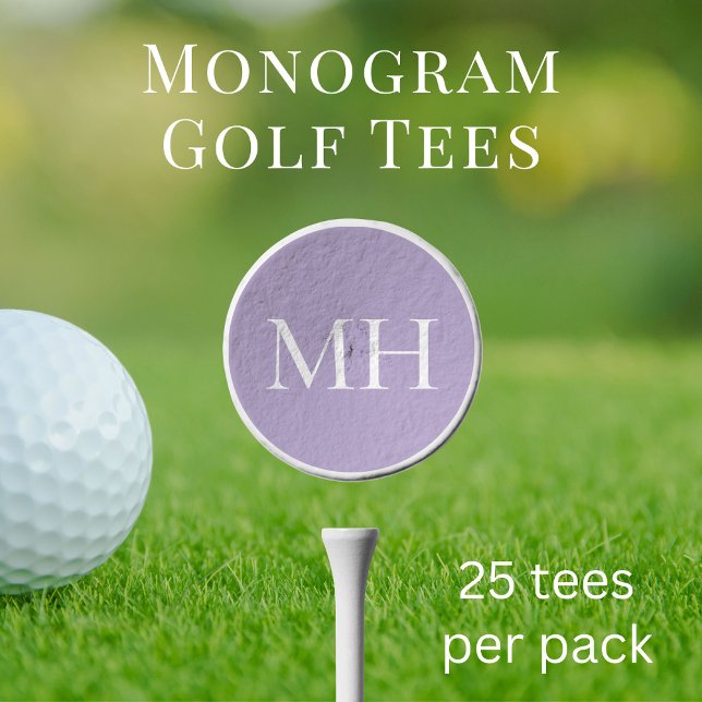 Classic Monogram Initials Purple Golf Tees (Creator Uploaded)