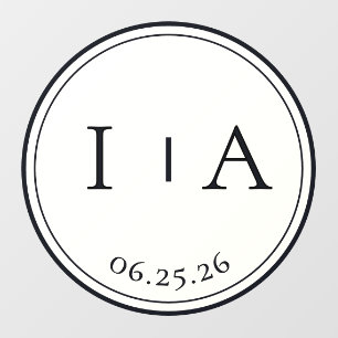 Classic Monogram Initials Wedding Reception Dance Floor Decals