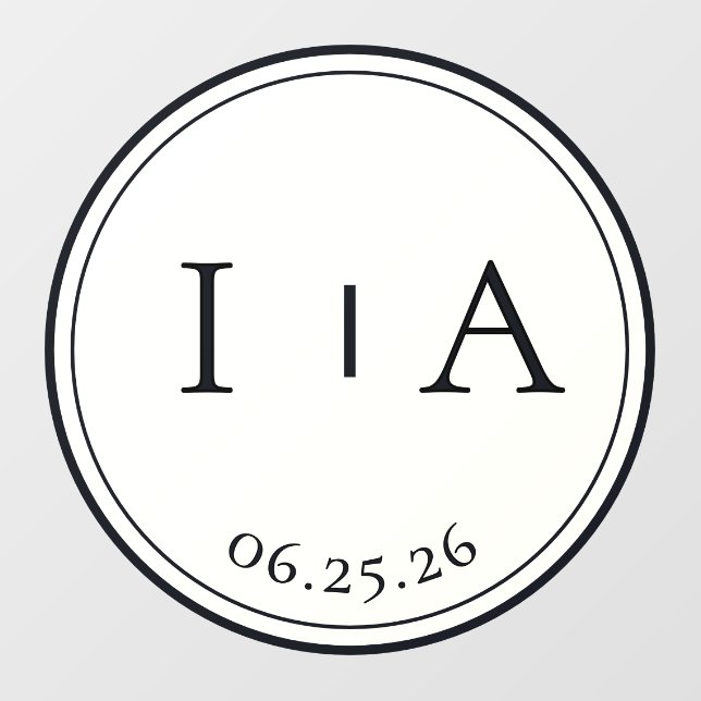 Classic Monogram Initials Wedding Reception Dance Floor Decals (Front)