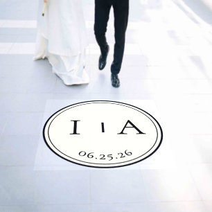 Classic Monogram Initials Wedding Reception Dance Floor Decals