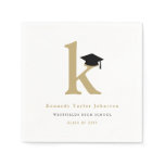 Classic Monogram K And Graduation Cap Grad Party Napkins Classic Monogram K And Graduation Cap Grad Party Napkins