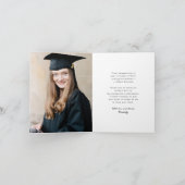 Classic Monogram K Graduation Cap Photo Modern Thank You Card (Inside)