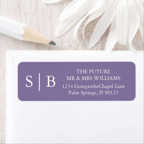 Classic Monogram Lavender Return Address Label