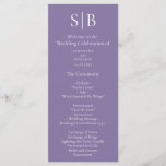 Classic Monogram Lavender Wedding Program