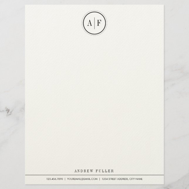 Classic Monogram Letterhead (Front)