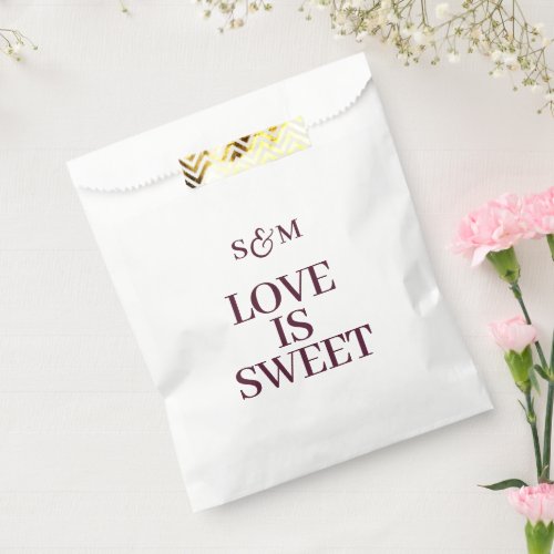 Classic Monogram Love is Sweet Wedding Favor Bag