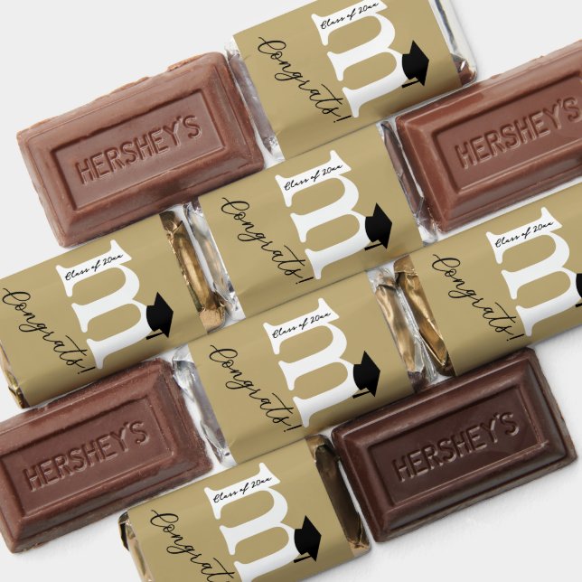 Classic Monogram 'M' Minimalist Graduation Party Hershey's Miniatures (Assorted)