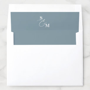 Classic Monogram Modern Ampersand Wedding Envelope Liner