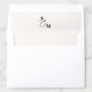 Classic Monogram Modern Ampersand Wedding Envelope Liner
