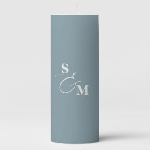 Classic Monogram Modern Ampersand Wedding Pillar Candle