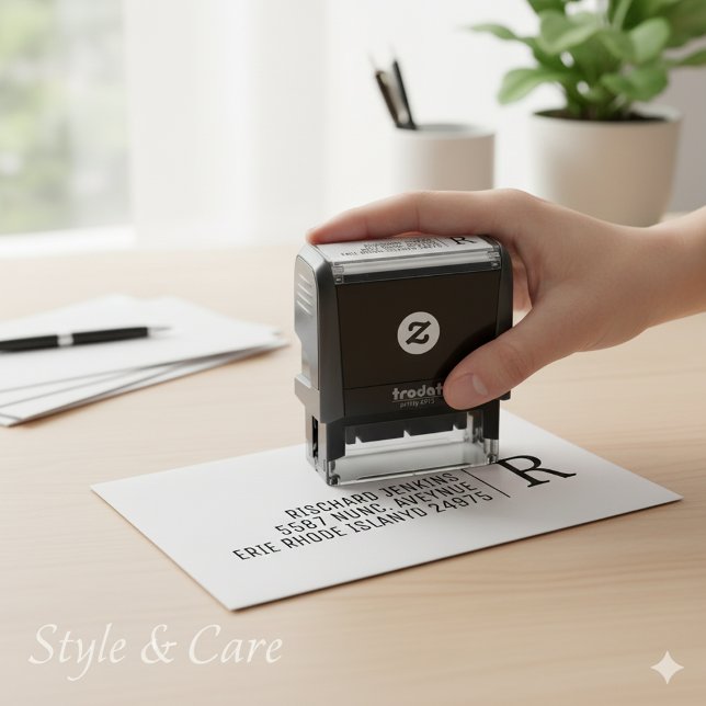 Classic Monogram Name Address Stylish Self-inking Stamp (Classic Monogram Name Address Stylish Self-inking Stamp)