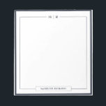 Classic Monogram Navy Blue Border Stationery Notepad<br><div class="desc">Classic Monogram Navy Blue Border Stationery Notepad</div>