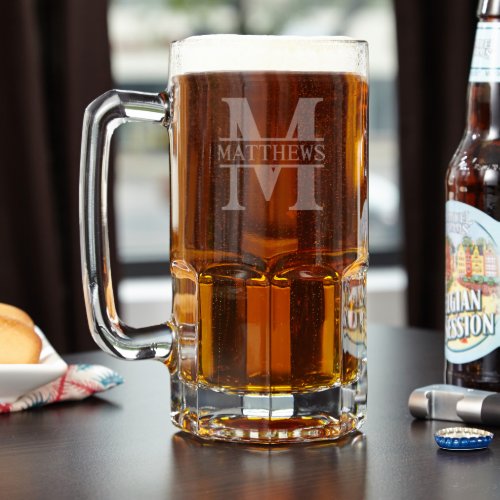 Classic Monogram Oakmont Colossal Glass Beer Mug