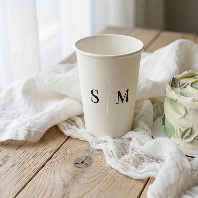Classic Monogram Off Whitr Paper Cups (Creator Uploaded)
