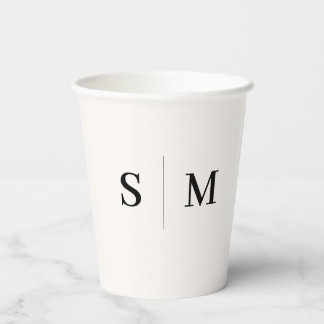 Classic Monogram Off Whitr Paper Cups