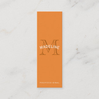 Classic Monogram Orange with Arc Text Mini Business Card
