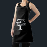 Classic Monogram Personalized Gift Apron<br><div class="desc">This design may be personalized by choosing the customize option to add text or make other changes. If this product has the option to transfer the design to another item, please make sure to adjust the design to fit if needed. Contact me at colorflowcreations@gmail.com if you wish to have this...</div>