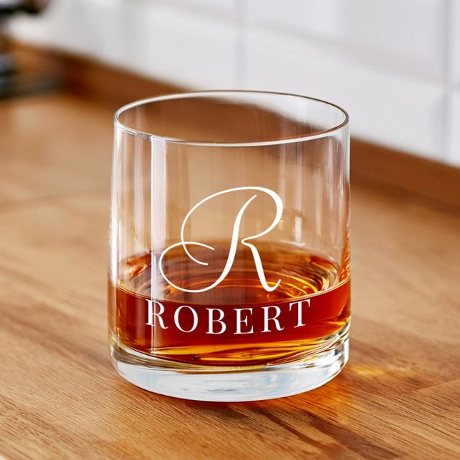 Classic Monogram Personalized Name Whiskey Glass (Creator Uploaded)