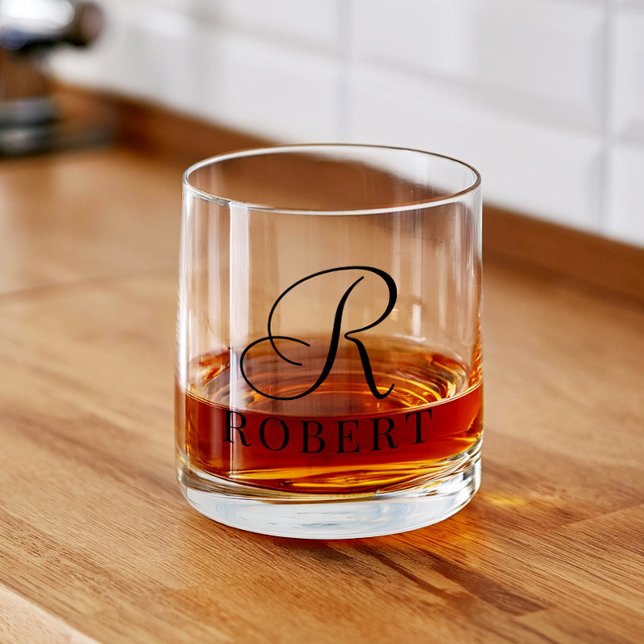 Classic Monogram Personalized Name Whiskey Glass (Creator Uploaded)