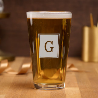Classic Monogram Personalized Pint Glass