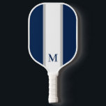 Classic Monogram Pickleball Paddle<br><div class="desc">A classic striped monogram design that can be customized in any colors.</div>