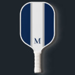 Classic Monogram Pickleball Paddle<br><div class="desc">A classic striped monogram design that can be customized in any colors.</div>