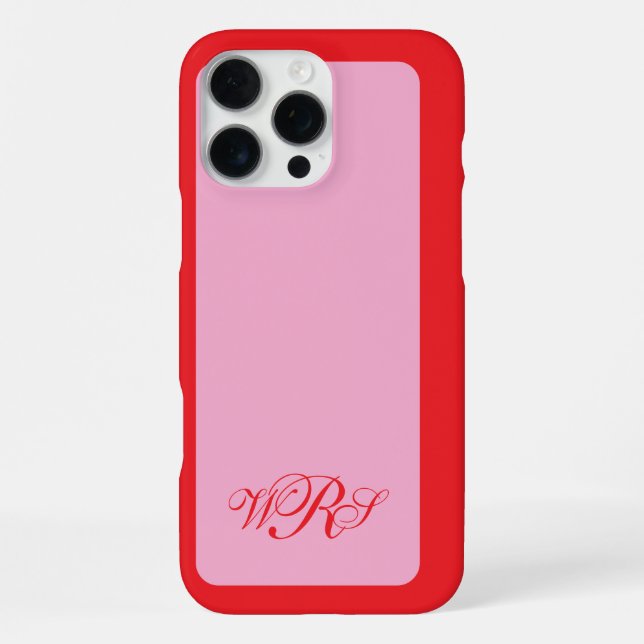 Classic Monogram Pink Red Iphone Case (Back)