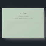 Classic Monogram Pistachio Return Address Wedding Envelope<br><div class="desc">Classic Monogram Matching Return Address Wedding Suite Envelope in Pistachio Mint</div>