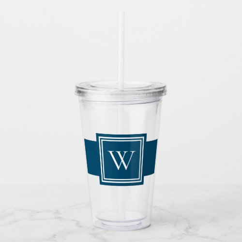 Classic monogram preppy acrylic tumbler