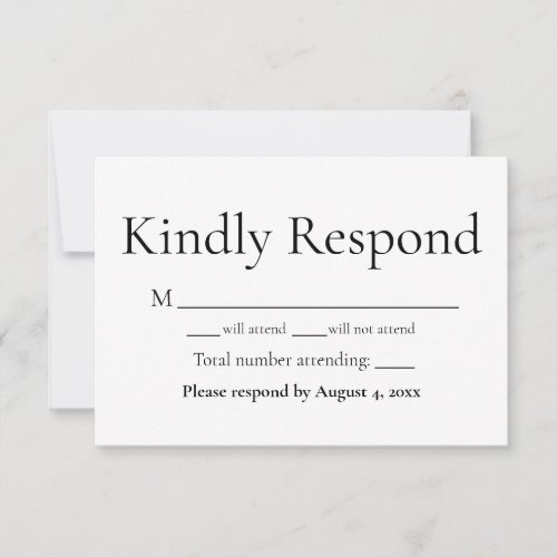 Classic Monogram Response RSVP Card