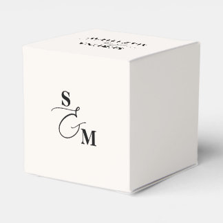 Classic Monogram Script Ampersand Wedding Favor Boxes