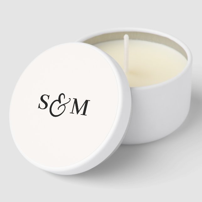 Classic Monogram Script Ampersand Wedding Mini Candle Favors (Corner)