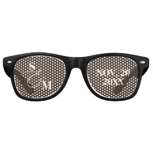 Classic Monogram Script Ampersand Wedding Retro Sunglasses