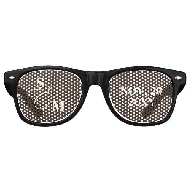 Classic Monogram Script Ampersand Wedding Retro Sunglasses (Front)