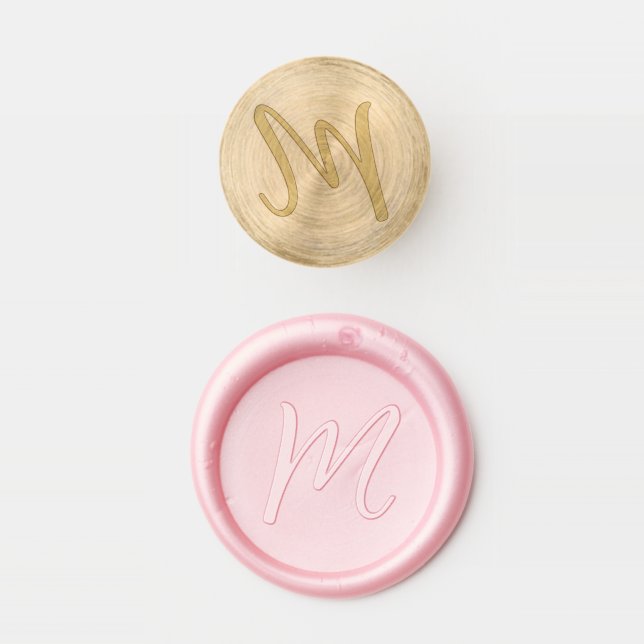 Classic Monogram Script Initial Elegant Stylish Wax Seal Stamp (Stamped)