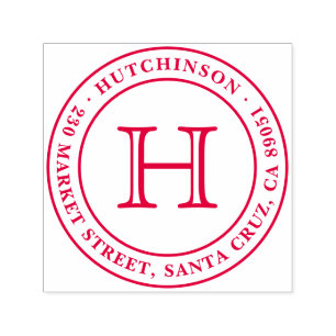 Classic Monogram Seal Round Return Address Self-inking Stamp